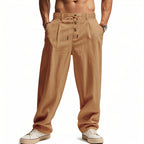 Men's Breathable Cotton Linen Loose Leisure Sports Trousers