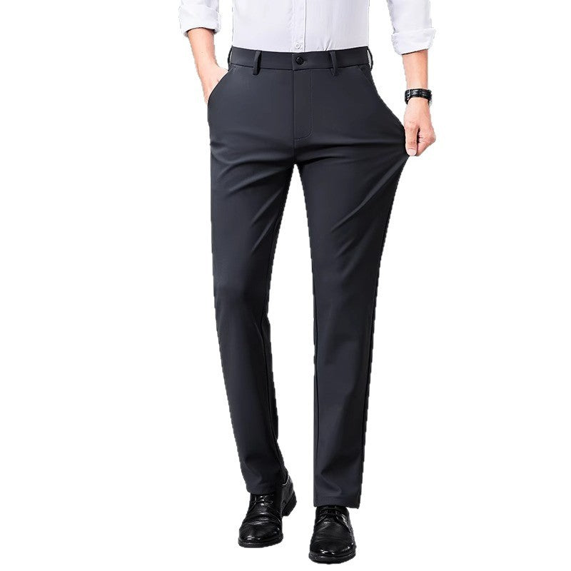 Summer Ice Silk Thin Non-ironing Men's Business Casual Pants