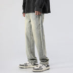 Men's Trendy Washed And Distressed Slim Straight Pants