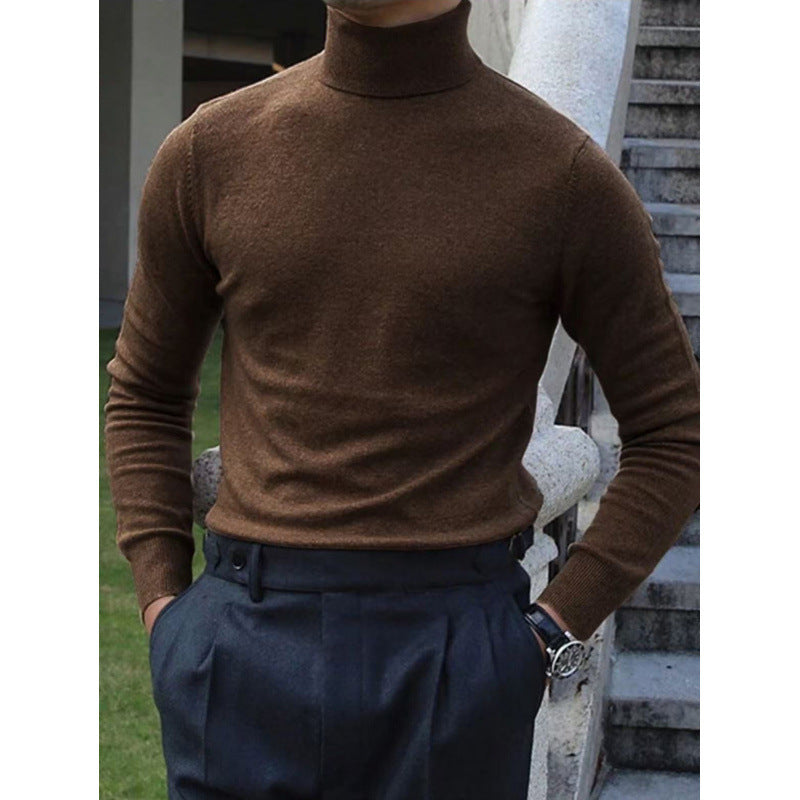 Autumn And Winter Turtleneck Cotton Sweater Male Long Sleeves Inner Wear Men's Knitwear