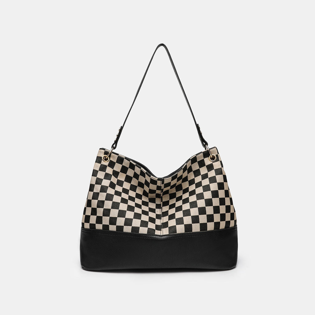 One-shoulder Canvas PU Stitching Special-interest Design Crossbody Bag