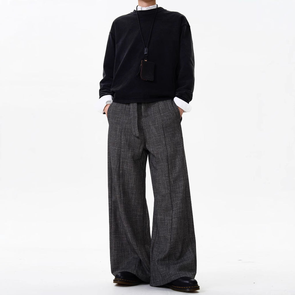 Retro Old Money Style Draping Casual Suit Pants