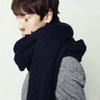 Men's And Women's Fashion Thickening Warm Solid Color Scarf