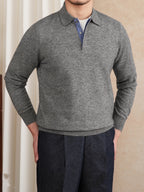 Slim-fit Lapel Polo Shirt Wool Knitted T-shirt