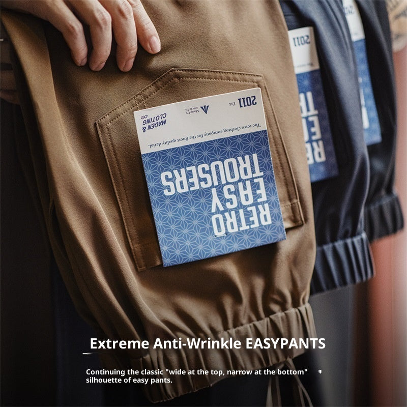 Non-ironing Anti-wrinkle Loose Straight Trousers Men