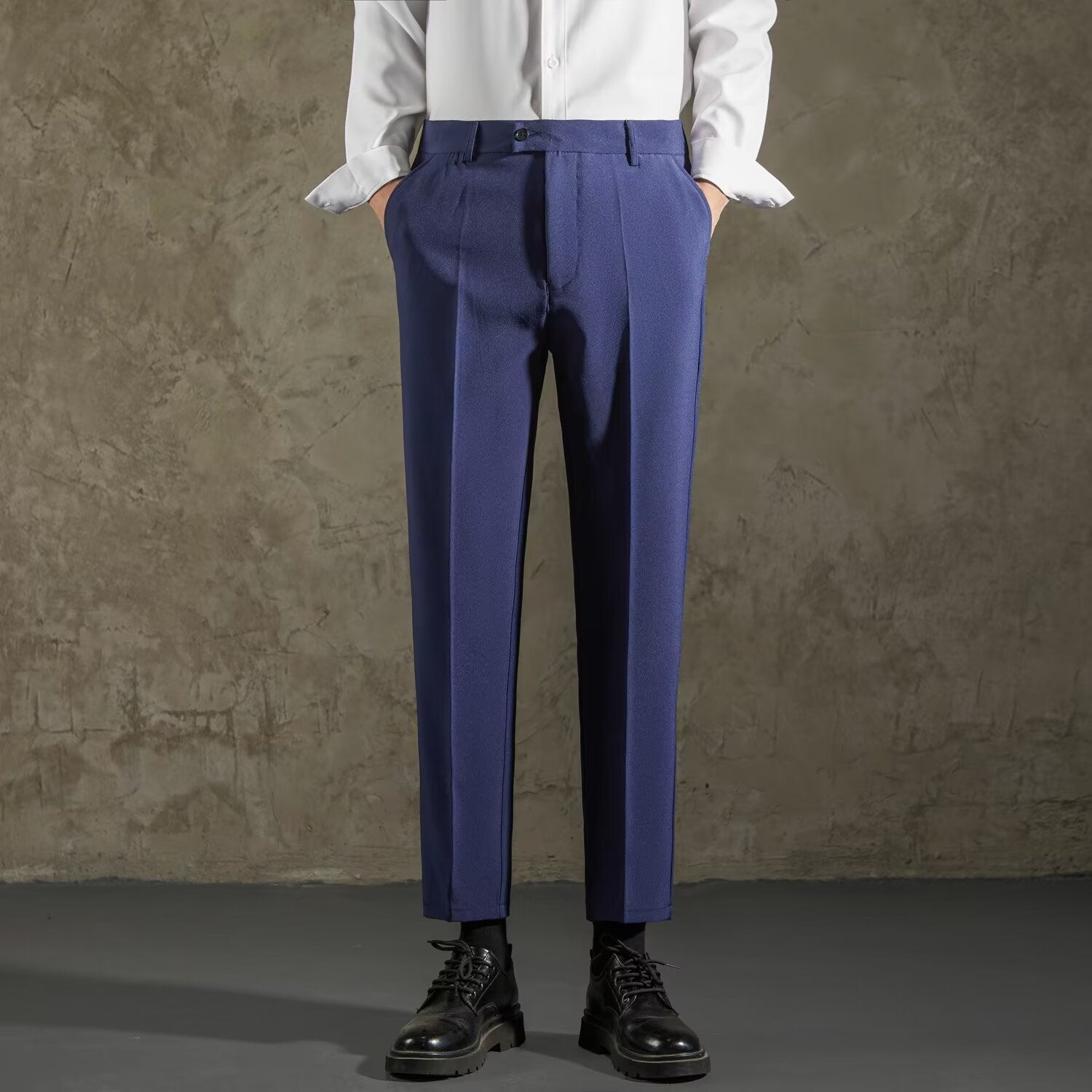 Draping Skinny Casual Slim Fit Straight All-matching Thick Small Suit Pants