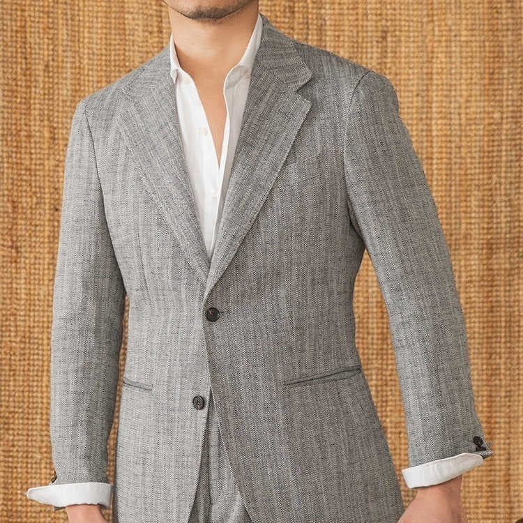 Thin Cotton And Linen Gentry With Half Lining Italian Casual Suit