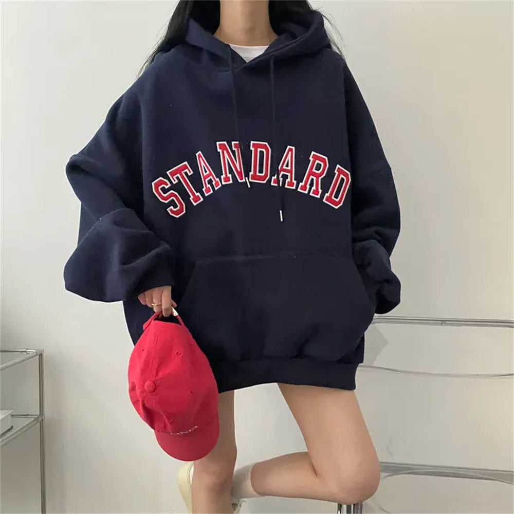 Letter Loose Fleece Printed Top