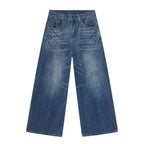 Retro Washed Jeans Loose Straight Wide Leg Pants