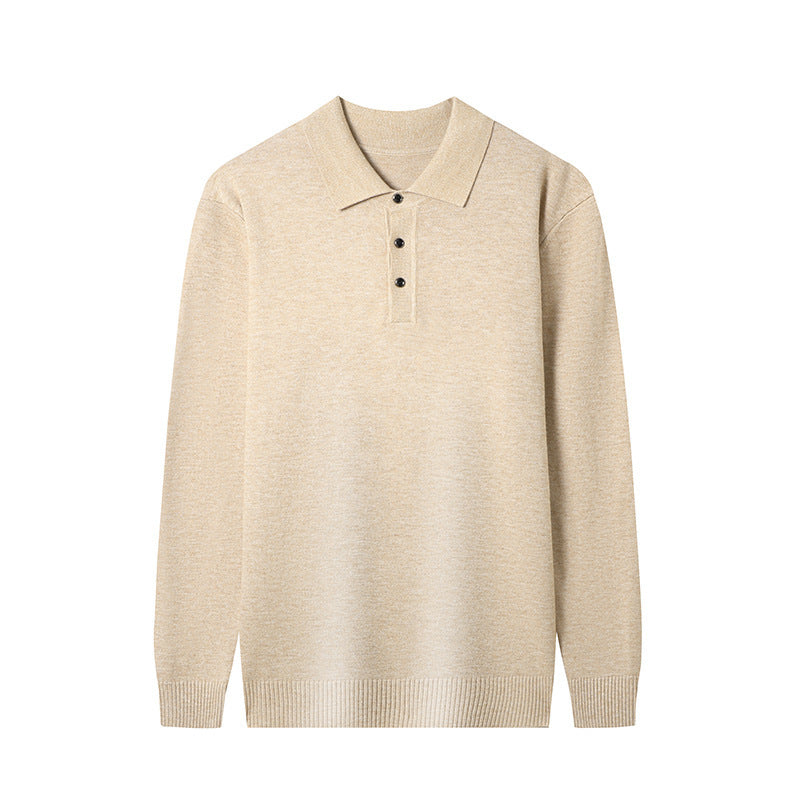 Men's Sweater Polo Collar Solid Color Fashion Ordinary