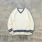 American Collegiate Style V-neck Sweater