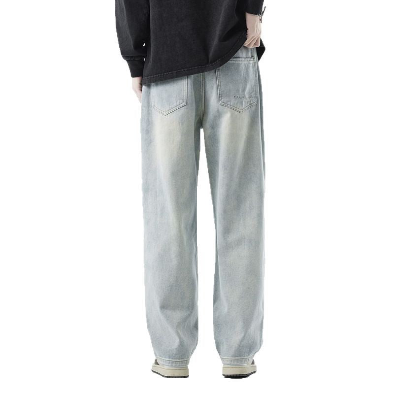 Hole Vintage Jeans Men's American Loose Straight-leg Distressed Pants