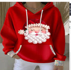 Women's Casual Loose Fashion Waffle Round Neck Sweatshirt