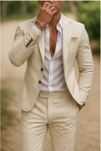 Men's Digital Printing Casual Suit Top Two-piece Pants