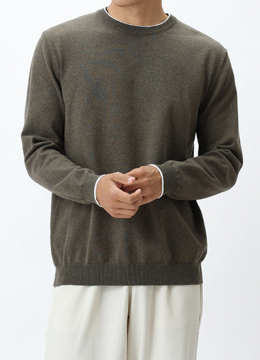 Old Money Style Men's Light Luxury High-grade Round Neck Pullover Sweater