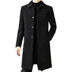 Temperament Lapel With Velvet Men's Woolen Coat