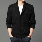 Autumn And Winter Men's Knitted Jackets Men's Korean Style Jacquard