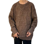 Winter Thickened Diamond Lattice Sweater Men's Loose Casual