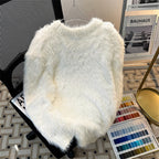 Mink Sweater Men's Winter American Retro Loose Casual Thick Warm