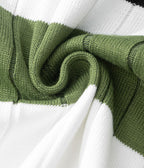 Men's Casual Contrast Color Striped Pullover