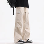 Couple American Retro High Street Fashionable Pleated Straight Cargo Pants