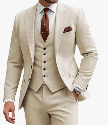 Men's Casual Business Wedding Three-piece Suit