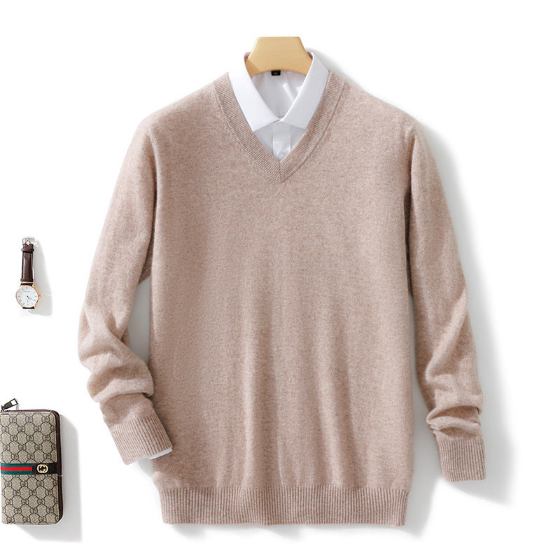 Men's Solid Color Plus Size Winter Bottoming Knitted Sweater