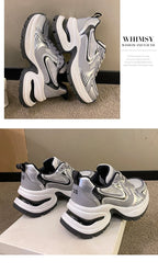 Thick Bottom Increased By Authentic Leather Clunky Sneakers