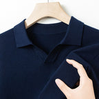 Autumn And Spring Seagull Collar 6 Wool Men's Anti-Pilling Knitted Long Sleeve Polo Shirt