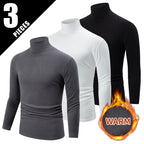 Autumn And Winter Men's Solid Color Versatile High-neck Base Layer Casual Fleece Top