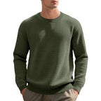 Loose And Simple Sports Jacquard Round Neck Long Sleeve Sweater