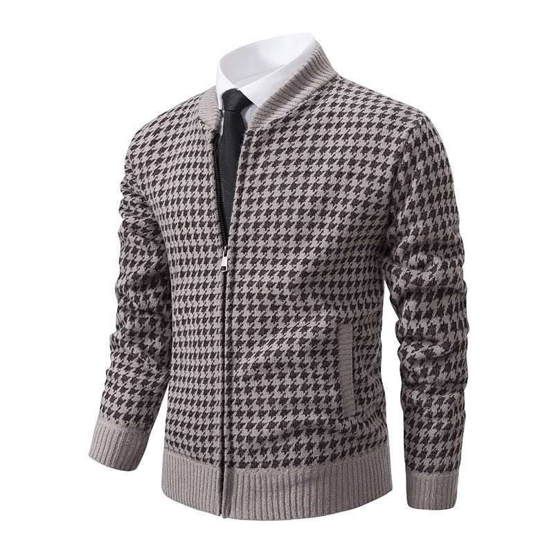 Men's Sweater Coat Cardigan Long Sleeve Knitted Thickened Warm