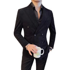 Light Luxury Corduroy Suit Jacket Autumn And Winter Double Breasted Casual