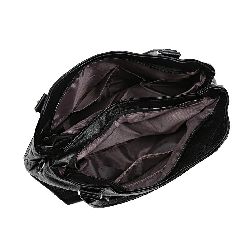 Jurchen Leather Large-capacity Soft Leather Casual Bag