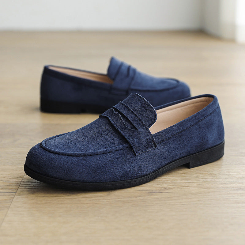 Square Toe Height Increasing Slip-on Loafers Men's Casual Shoes Platform