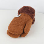 Winter Warm Labeling Mittens Kids Knitted Thicken