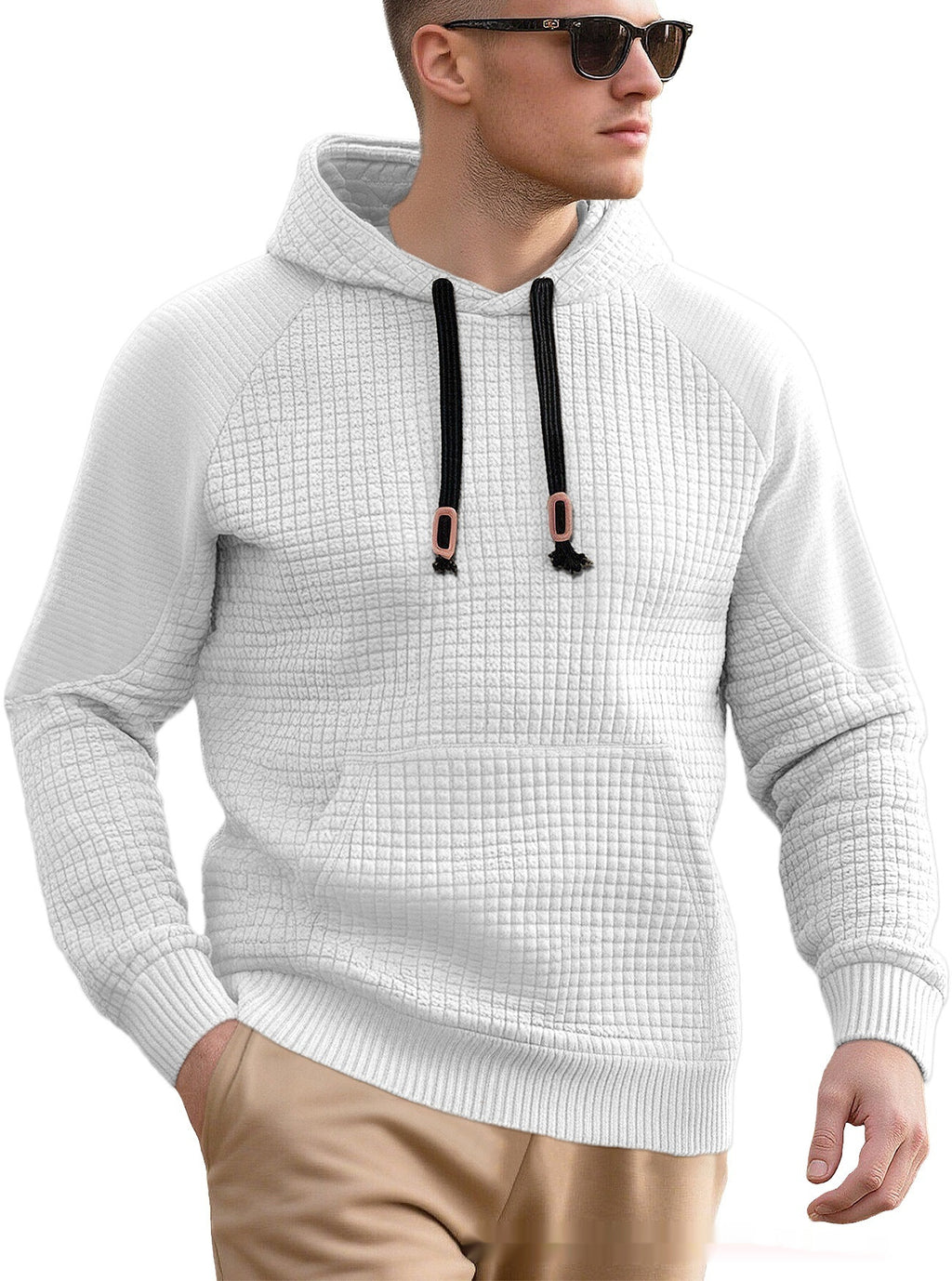 Men's Casual Hooded Jacquard Sweatshirt