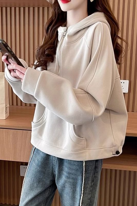 All-matching Slimming Laid-back Style Small Solid Color Coat Top