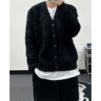 Mohair American Retro V-neck Sweater Coat