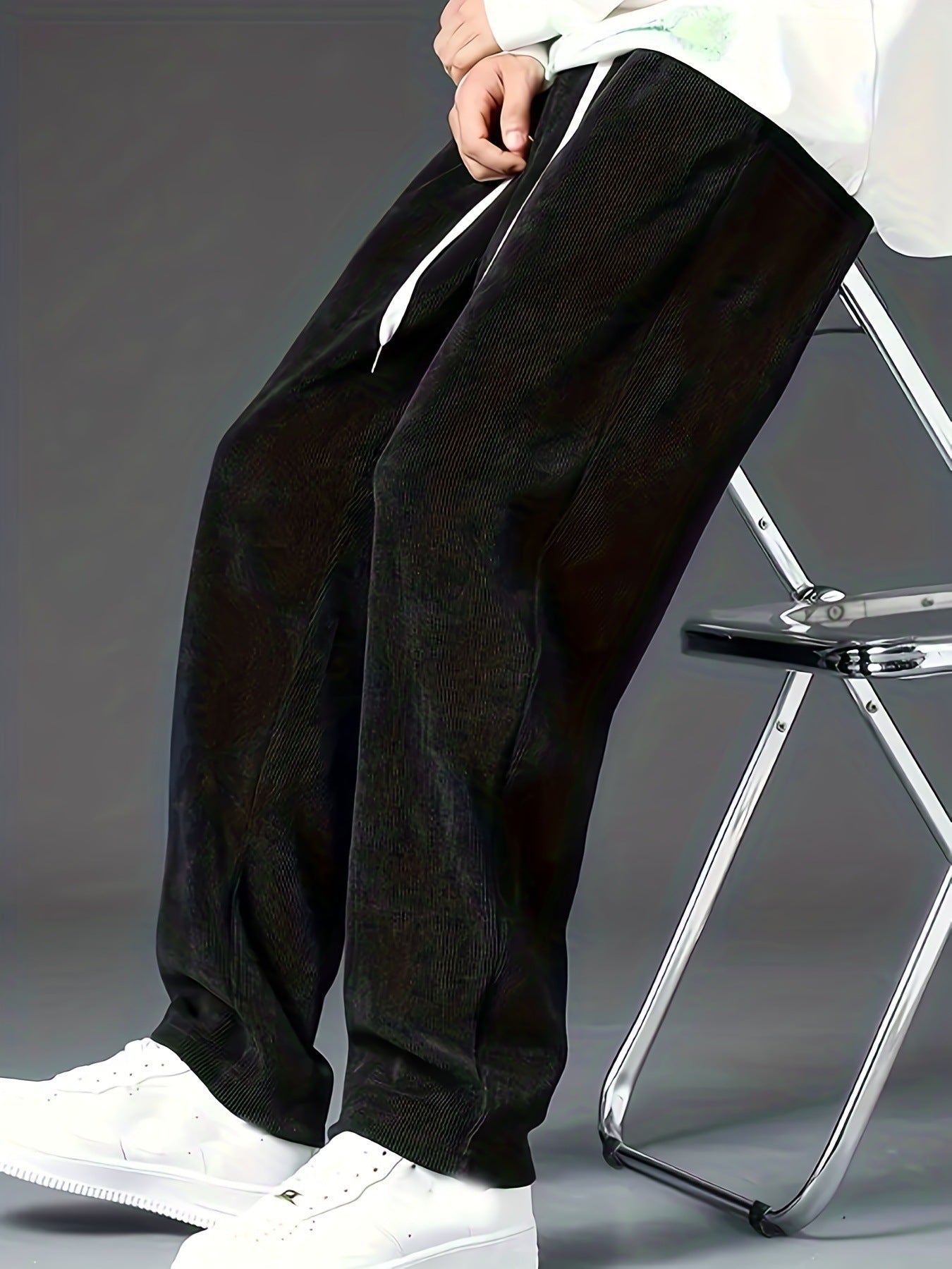 Solid Color Versatile New Corduroy Loose Men Trousers
