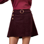 New Slim-fit Metal Buckle Versatile Hip-hugging Midi Skirt