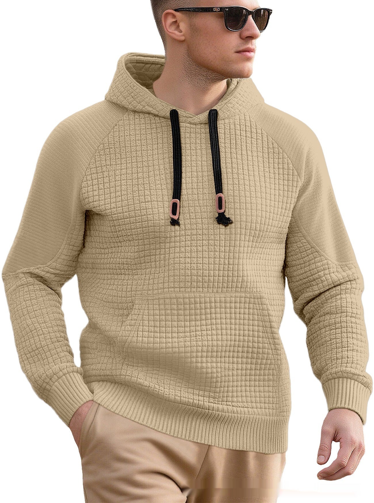 Men's Casual Hooded Jacquard Sweatshirt