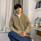 New Half Zipper Hooded Sweater For Men