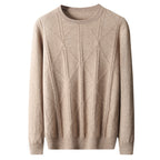 Autumn And Winter New Round Neck Diamond Lattice Twisted Cashmere Men's Sweater