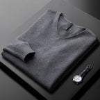 Warm V-neck Sweater Men's Slim Fit Thickened Light Business