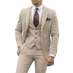 Men's Three-piece Slim-fit Dovetail Groom Dress