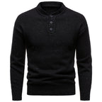 Men's Henry Stand Collar Snowflake Dot Design Fashion Sweater