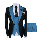 Men's Slim Fit Business Vest Coat Trousers Suit