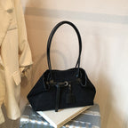 Retro High-grade Matte Large Capacity Tote Bag Suede Shoulder Commuter Bag