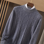 Men's Semi-high Diamond Bottoming Shirt Middle-aged Business Leisure Twisted Warm Sweater